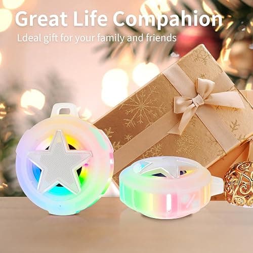 EBODA Bluetooth Shower Speaker, IP67 Waterproof Portable Speakers, Floating, TF Card, Small Outdoor Speaker with LED Light, True Wireless Stereo for Bike, Beach, Paddle Board, Kayak, Pool, Gifts thumbnail 6
