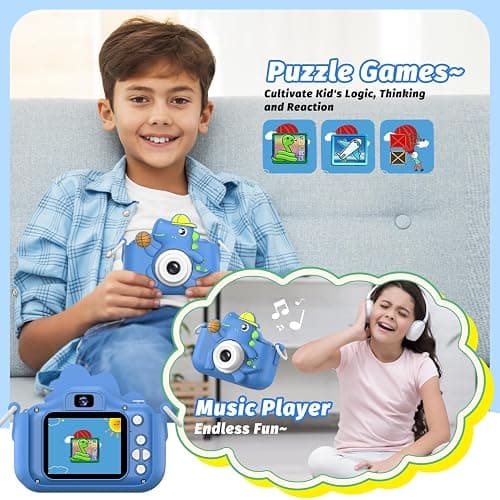 Kids Camera Toy, masterbee Children Age 3-12, Christmas/Birthday Gifts for Girls, 1080P HD Video, Gift for 3 4 5 6 7 8 9 10 11 12 Year Old Girl Blue thumbnail 6