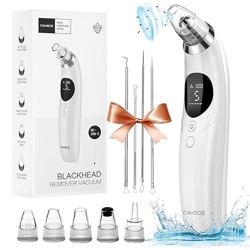 CHIMOCEE Blackhead Remover Pore Vacuum, Upgraded Black Head Remover for Face, Electric Acne Comedone Whitehead Extractor Tools-5 Suction Power, 5 Probes, USB Rechargeable Pimple Popper Tool Kit - Acrylonitrile Butadiene Styrene (ABS)