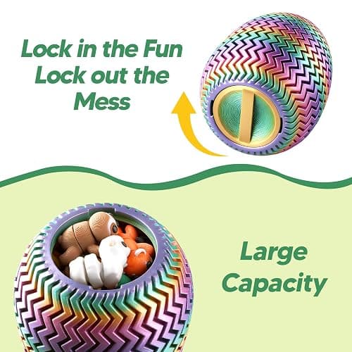 ROIISNM 51PCS Mini 3D Printed Animals, Articulated Fidget Toys for Kids | Pink Axolotl Surprise, Jumbo Twist-Lock Storage Egg, Sensory Play, Party Favors, Classroom Rewards, Desk Pets thumbnail 4