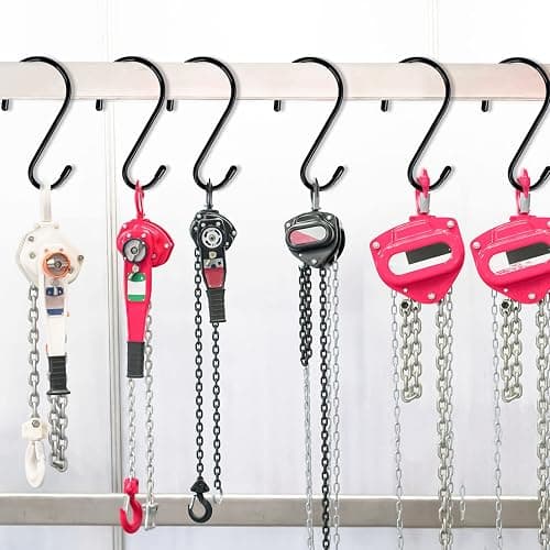 DINGEE 12 Pack 6 Inch S Hooks,Large S Hooks Vinyl Coated Heavy Duty S Hook for Hanging Non Slip S Hanger Closet Hooks, Steel Metal Black Rubber S Hook for Hanging Plants,Clothes,Jeans,Pot Pan Garden thumbnail 5