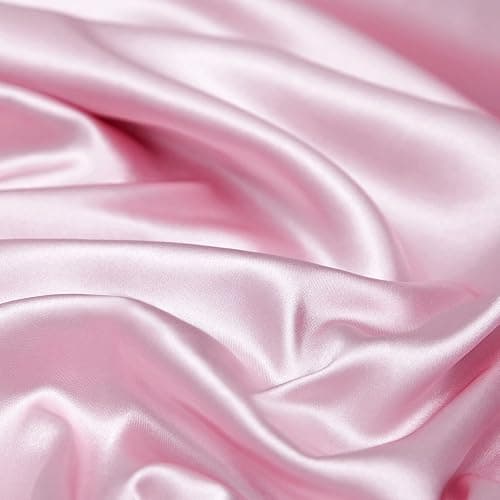 Vonty Satin Sheets Queen Size Silky Soft Satin Bed Sheets Pink Sheet Set, 1 Deep Pocket Fitted Sheet + 1 Flat Sheet + 2 Pillowcases | Silky Satin Protects Hair, Reduces Facial Wrinkles, Deep Pocket Up To 15 Inch, Machine Washable, Year-Round Comfort thumbnail 7