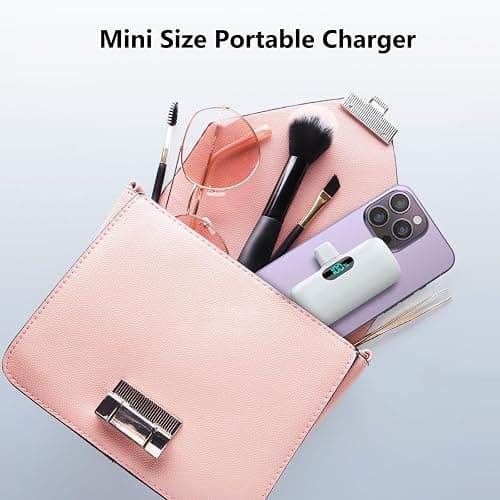 Mini Portable Charger USB C Power Bank,Upgraded 5000mAh PD Fast Charging Battery Pack Built-in USB-C Connector Travel Essential for iPhone17/17Pro/17Pro Max/Air/16 Plus/16Pro Max/15 Series,Android etc thumbnail 4