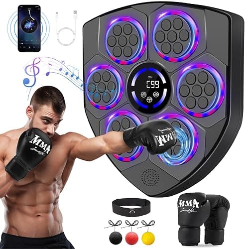 YORWHIN Smart Music Boxing Machine for Adults and Kids, Bluetooth Boxing Equipment with Boxing Gloves, Wall Mounted Electronic Punching Machine for Home Gym Workout Indoor thumbnail 2