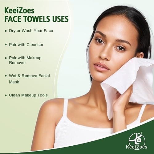 Disposable Face Towels 600 Count, Biodegradable Ultra Soft & Thick Facial Towels for Sensitive Skin, Lint-Free Makeup Remover Dry Wipes, Multi-Purpose Cleansing Towelettes for Face Wipes, Skincare thumbnail 6