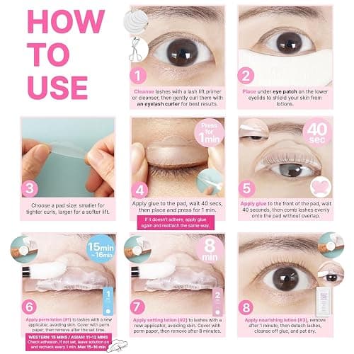 Korean Lash Lift Kit - 5 Sets At Home Eyelash Perm Kit with Upgraded Glue, Eyelash Lift, DIY Lash Perm Easy for Beginner & Professional, Semi Permanent Perming Wave Suitable For Salon & Home thumbnail 6