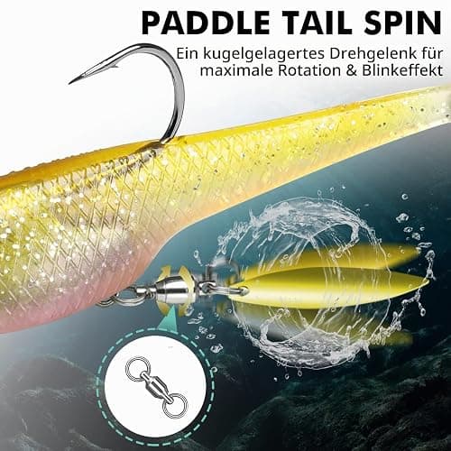 TRUSCEND Einfacher Fang Gummifische mit BKK-Haken, Besondere Vibrierende Schwimm- & zitternde Jigging-Aktion für mehr Bisse, tolle weiche Köder für Barsch, Forelle, Hecht, Zander, EIN Familienmuss thumbnail 3