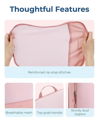 BAGSMART Hanging Compression Packing Cubes for Closet Organizers And Storage, 6 Set Suitcase Organizer Bags Set, Cruise Travel Essentials for Women | Hanging, Compression, Packing Cubes, for Women thumbnail 6