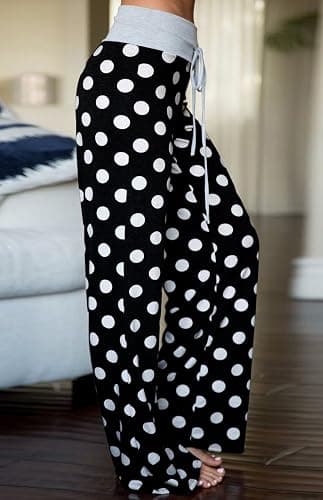 AMiERY Women's Comfy Casual Pajama Pants Floral Print Drawstring Palazzo Lounge Pants Wide Leg thumbnail 2