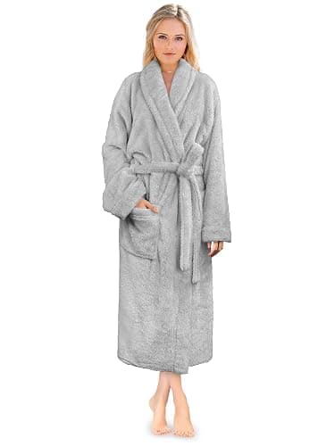 PAVILIA Premium Womens Plush Soft Robe Fluffy, Warm, Fleece Sherpa Shaggy Bathrobe - Image 1