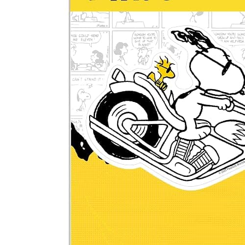 Peanuts Snoopy Motorcycle Adhesive Vinyl Decal - Fun Snoopy Sticker for Bike, Helmet, or Toolbox thumbnail 4