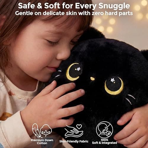 Mewaii Cute Black Cat Plush Pillow, Kawaii Plushies Black Cat Stuffed Animals, Squishy Plushies, Cuddle Plush Pillow for Kids & Girls (13 Inch) thumbnail 6
