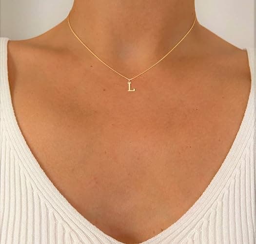 Foxgirl Gold Initial Necklaces for Women, Dainty Gold Letter Necklace Tiny A-Z Pendant Choker Necklace Trendy Cute Personalized Monogram Name Necklace Gold Jewelry Necklace for Women Gift - Gold - T thumbnail 5