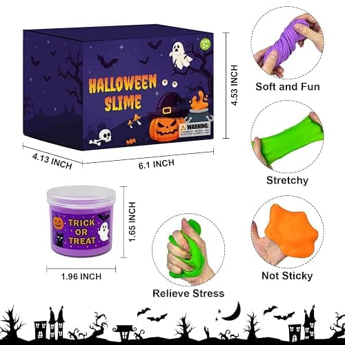 Halloween Treat Non Candy for Toddlers-4 PCS Slime Toys Gifts Party Favors | Small Halloween Birthday School Prize for Kids, Goody Bag Basket Pinata Stuffer Fillers Supplies Stuff Trinket for Boys Girls thumbnail 3