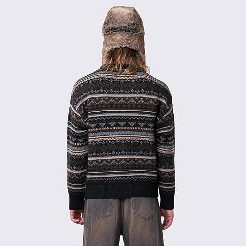 Women Y2K Argyle Striped Pullover Sweater Casual Long Sleeve Round Neck Vintage Preppy Style Pullover Knitwear thumbnail 6