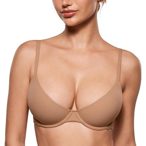 INLYRIC Women's Inbarely Plus Balconette Bra - Lightly Padded Underwire Sexy Tshirt Demi Bras Supportive - Image 1