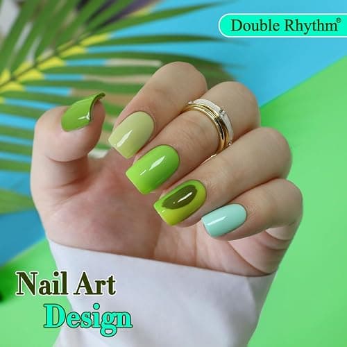 Double Rhythm 6 Pcs 15 ML Gel Polish Set Same Color Same Bottle Soak Off Gel Polish Kit Nail Art Manicure Salon DIY at Home for Women (Light Dark Green Olive Teal-T6-15) thumbnail 7