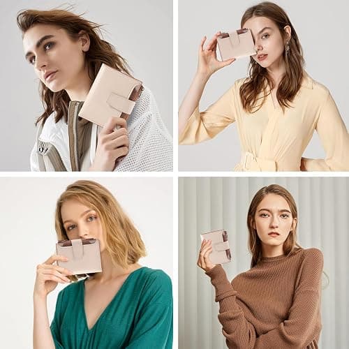 Airkit Small Wallet Women RFID Blocking Soft Leather Bifold Compact Card Holder Wallet for Women with Zipper Coin Pocket 4 ID Window thumbnail 9