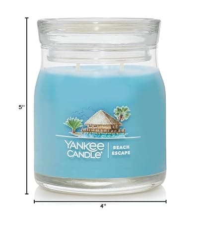 Yankee Candle Beach Escape Scented, Signature 13oz Medium Jar 2-Wick Candle, Over 35 Hours of Burn Time thumbnail 3