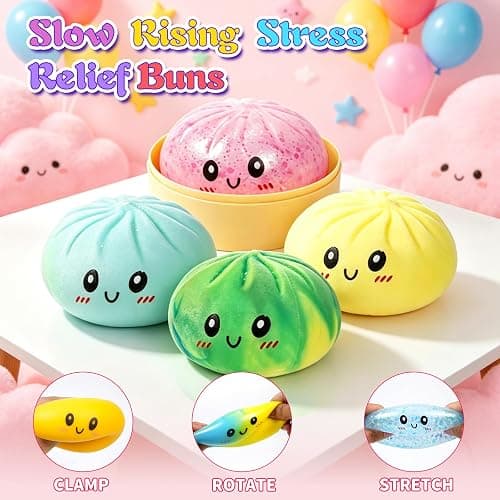 OWUWJK Dumplings Squishys Mystery Box, Random 1 of 24 Colors,Slow Rising Squeeze Toy, Sensory Fidget Toys for Anxiety Relief,Collectible Holiday & Birthday Gift for Kids & Adults (Color Blind Box) thumbnail 7
