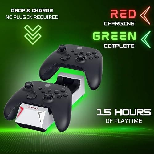 Nyko Charging Station for Xbox Series XS & Charge Base for 2 Controllers w/LED Indicators and Extra USB Port -Controller Charge Stand w/Rechargeable Batteries - Accessories thumbnail 4