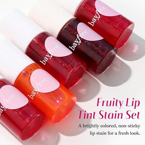 bayfree Lip Tint Stain Set, Lip Stain Long Lasting Waterproof, Lightweight, Non-sticky, Transfer-Proof, Matte Finish (fruit land) thumbnail 7