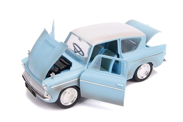 Jada Toys Harry Potter & 1959 Ford Anglia DIE-CAST Car, 1: 24 Scale Vehicle & 2.75" Collectible Metal Figurine, Rusty Blue thumbnail 5