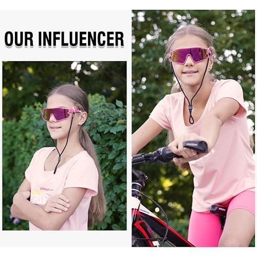 DUCO Kids Sunglasses Youth Baseball Sun Glasses Lightweight TR90 Frame UV400 Sports Cycling Shades for Boys Girls DK268 thumbnail 6
