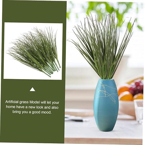 TOPPERFUN 12 Pcs Artificial Grass, 11.79in Fake Grass Artificial Shrub Plants, Tall Plants Greenery Stems Weed for Room Indoor Home, Patio, Vase, Restaurant Decoration thumbnail 8