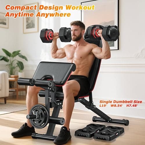 XDDIAS Adjustable Dumbbell Set of 2, 25/55/80LB Dumbbell Set-Fast Adjust Weights Set, 5/10/16 in 1 Free Weights Dumbbells Set with Anti-Slip Metal Handle, Compact Size for Men/Women Home Gym Equipment thumbnail 6