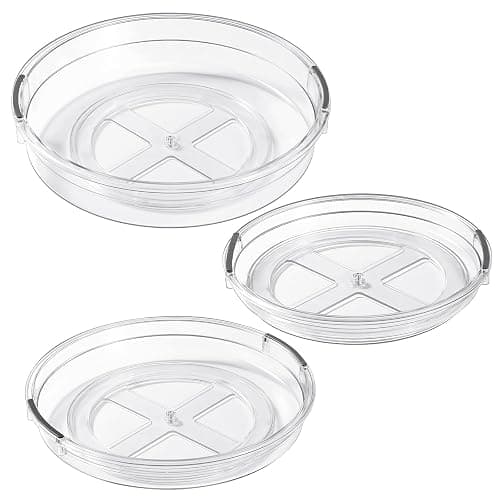 LAMU 3 Pack Lazy Susan Organizer Turntable for Cabinet, Rotating Condiment Organizer for Kitchen Pantry Organizers and Storage, Table Top, Fridge, Countertop, Spice Organization, 9.25'' 10.6'' 12'' thumbnail 9