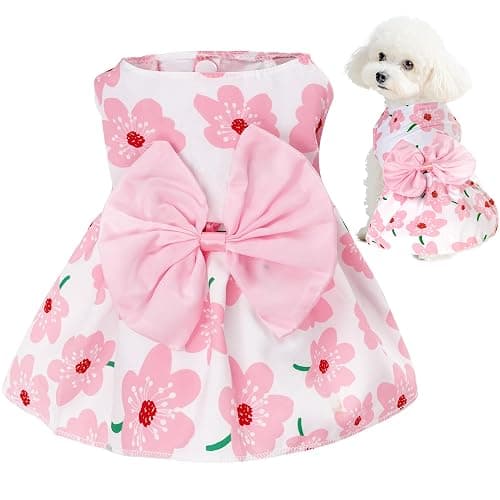 choyaxo Floral Dog Dress Cute Dog Skirt Pet Dress Summer Pet Clothes for Puppy Small Cats - Image 1