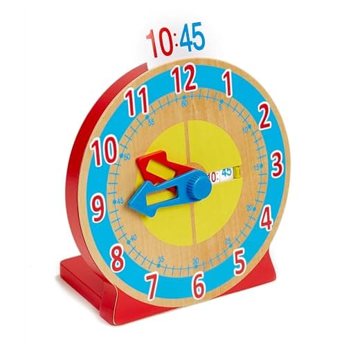 Melissa & Doug Turn & Tell Wooden Clock - Educational Toy with 12+ Reversible Time Cards thumbnail 5