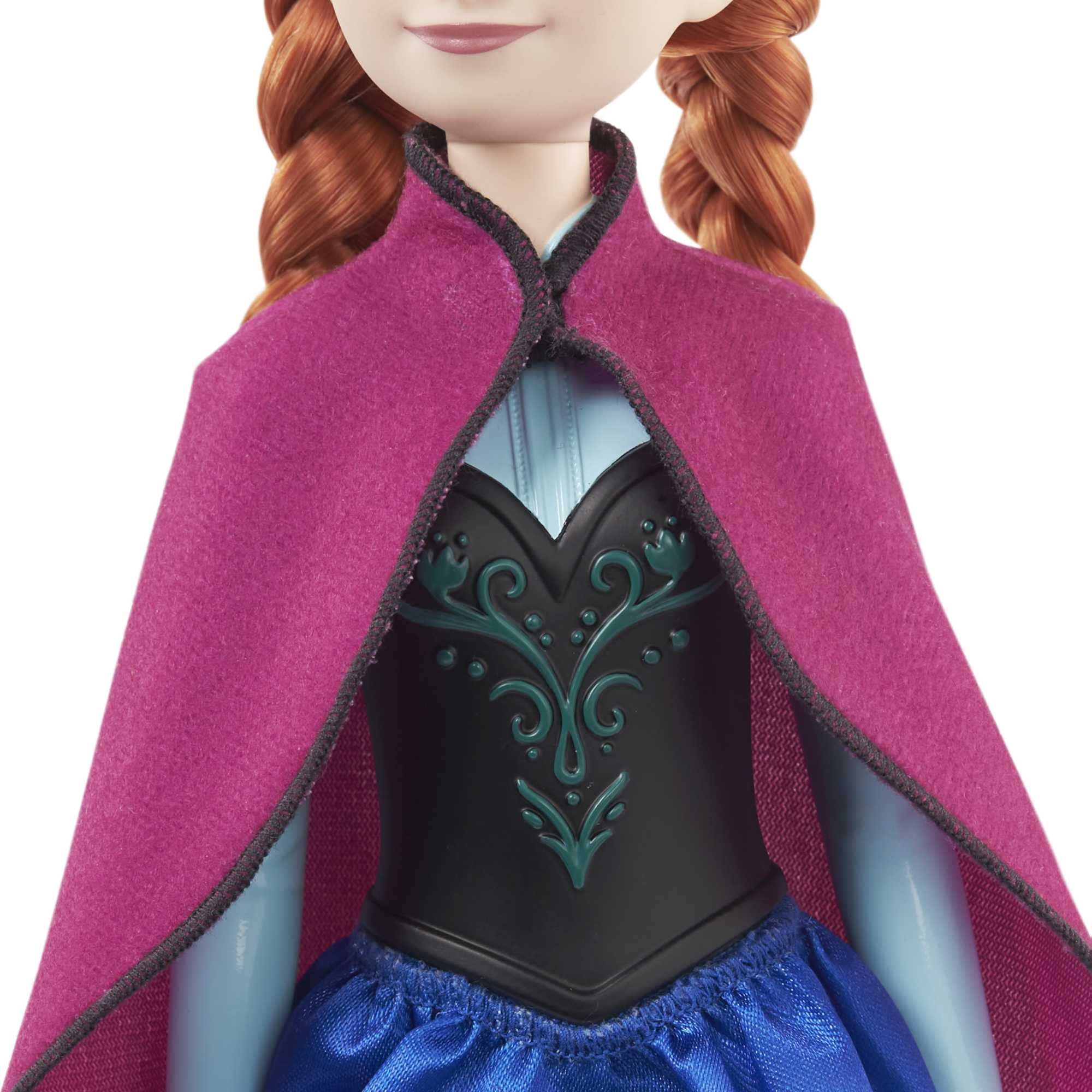 Mattel Disney Princess Dolls, New in 2023, Movable Anna Fashion Doll with Famous Outfit and Accessories, Toy Inspired by Disney's Frozen HLW49 thumbnail 5