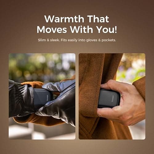OCOOPA Magnetic Rechargeable Hand Warmers 2 Pack, Card-Style Electric Hand Warmer 5000mAh, Pocket Portable Hands Heater, UL Certified, 3 Heat Settings, Tech Gifts for Men, Purse Must Haves, UT4 Young - Obsidian Black thumbnail 2