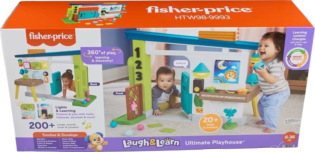 Fisher-Price Baby Learning Toy Laugh & Learn Ultimate Playhouse with Smart Stages & 9 Pretend Play Accessories, Infants & Toddlers Ages 6+ Months thumbnail 6
