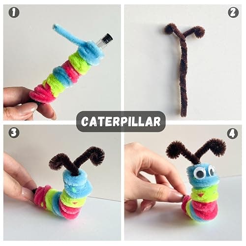 Pipe Cleaners Craft Bulk,Kids Toys & Games Gifts,200pcs Arts Crafts,Chenille Stems Art Supplies for Projects Creative DIY Room Decor,Christmas Decorations,Juegos para Niños Fidget Toys for Ages 5-7 thumbnail 5