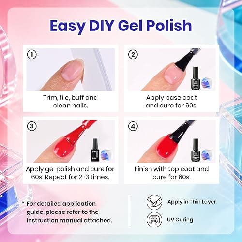 Beetles Gel Nail Polish Set, 20 Colors All Season Gel | Pink Green Blue Fall Colors Soak Off UV Gel Polish with Base Top Coat for Beginners Nail Art Home thumbnail 7
