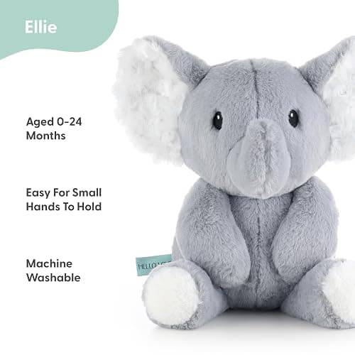 The Peanutshell Plush Elephant Stuffed Animal - 10 inch - Baby Safe - Machine Washable - Soft Elephant Baby Toys, Newborn Infant Toddler, Plushies for Boys Girls, Stuffies, Jungle Safari Nursery thumbnail 4