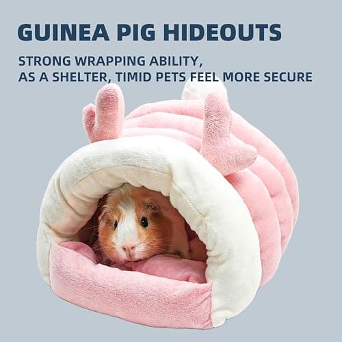 Hay Natural Guinea Pig Hideout, Warm Bed for Guinea Pig,Rabbits, Chinchillas, Guinea Pig Bed, Cozy Small Animal Winter Shelter (Pink, Medium) thumbnail 2