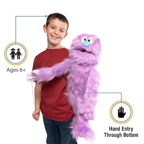 30" Purple Monster Puppet, Full Body Ventriloquist Style Puppet thumbnail 3