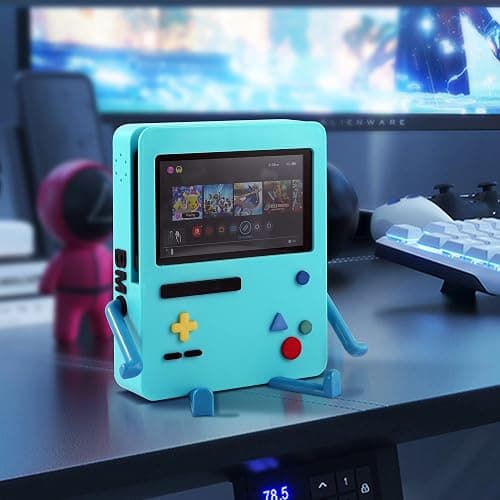 GRAPMKTG Charging Stand for Nintendo Switch Accessories Portable Dock Compatible for Nintendo Switch OLED Cute Case Decor Gift Men Women Kids Blue thumbnail 2