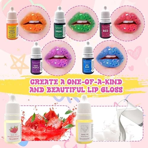 Lip Gloss Making Kit, 70PCS Diy Lip Gloss Kit, Beginner Lip Gloss Set, Make Your Own Lip Gloss Kit, Glitter Lip Gloss, Lip Gloss Kit for Girls, Lipgloss Sets for Girls Gifts thumbnail 3