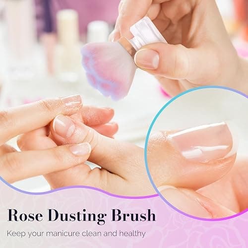 MelodySusie Nail Art Dusting Brush,Dust Collector Brush, Blush Brush, Boose Powder Brush,Makeup Brushes Acrylic Nail Tools, Pink-purple thumbnail 3
