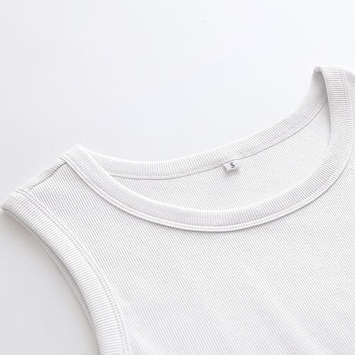 ANRABESS Womens Sleeveless High Neck Tank Tops Fashion Summer Casual Basic Slim Fit Ribbed Racerback Top Shirt Clothes thumbnail 3