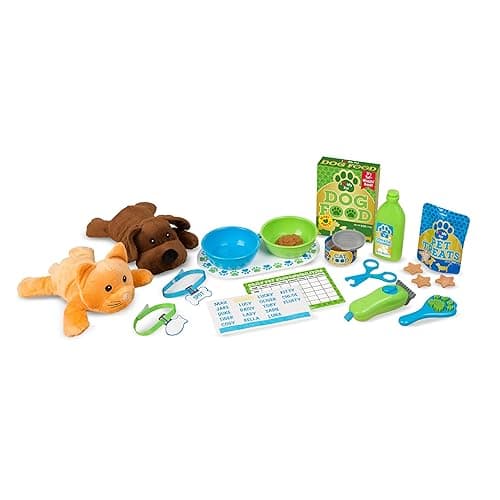 Melissa & Doug Feeding and Grooming Pet Care Play Set Pretend Play Vet Toy Veterinarian Kit for Kids - Image 1