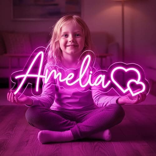 Sparklove Custom Neon Signs for Wall Decor,Girls Gifts for Room Decor,Christmas Gift for Girls and Boy Kids.Customized LED Neon Lights for Bedroom Wedding Birthday Party Bar Business Shop Decoration. - Image 1