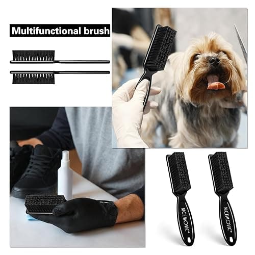 NICEMOVIC Barber Clipper Brushes, 10 Pcs Plastic Handle Nylon Bristles Cleaning Brush, Multifunctional Cleaning Supplies for Hair Styling Tools, Kitchen Sink, Shoes (Black) thumbnail 6