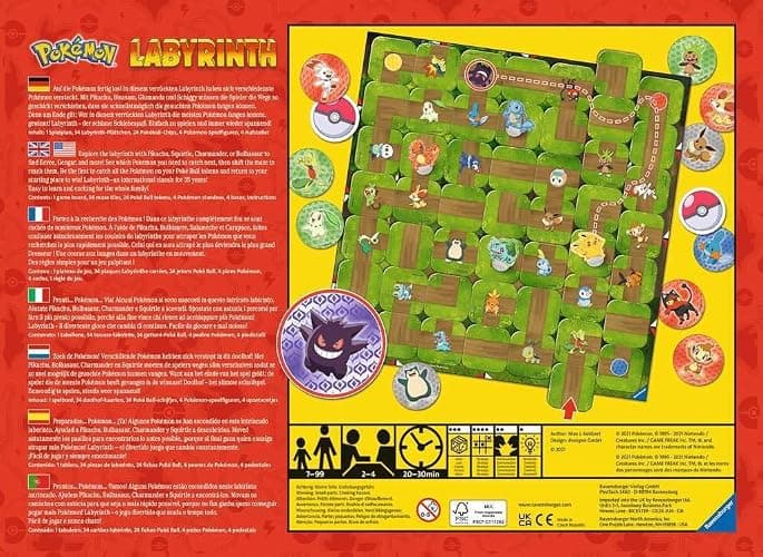 Ravensburger Labyrinth Pokemon Board Game - A Strategic Maze Adventure for Family Nights & Pokemon Parties - Includes Pikachu, Bulbasaur, and More - Great Birthday Gift for Kids Ages 7 and Up thumbnail 3