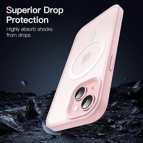 JETech Magnetic Case for iPhone 15 6.1-Inch Compatible with MagSafe, Translucent Matte Back Slim Shockproof Phone Cover (Pink) thumbnail 5